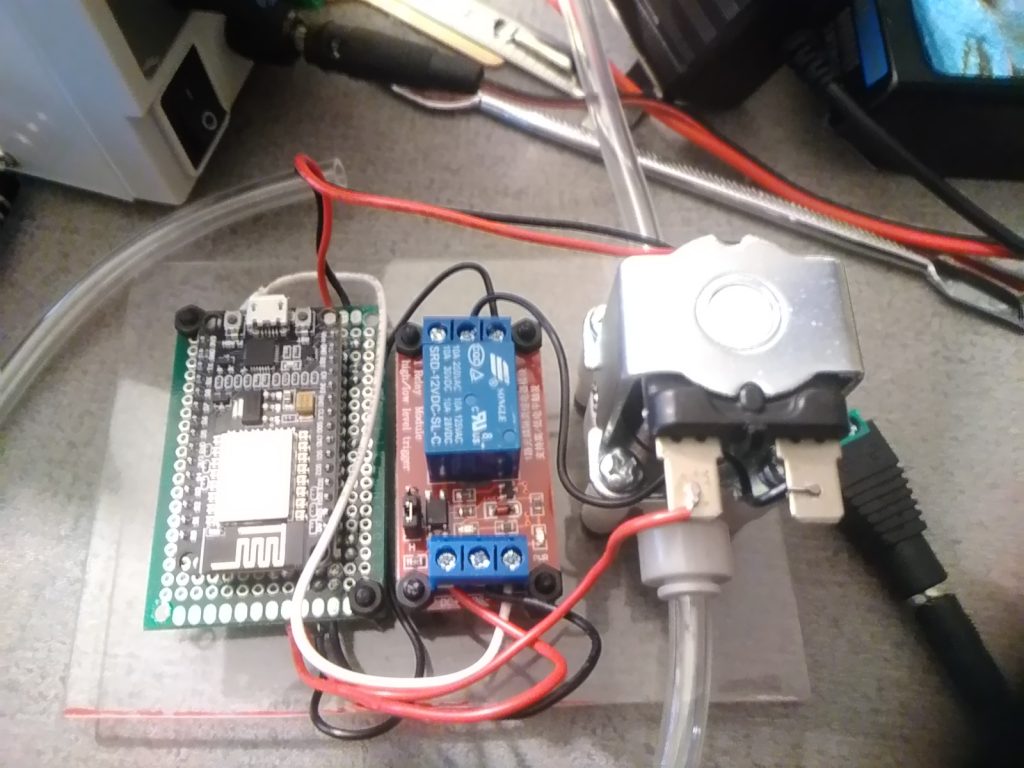 Solenoid, 12V Single Channel Relay, ESP8266 Module